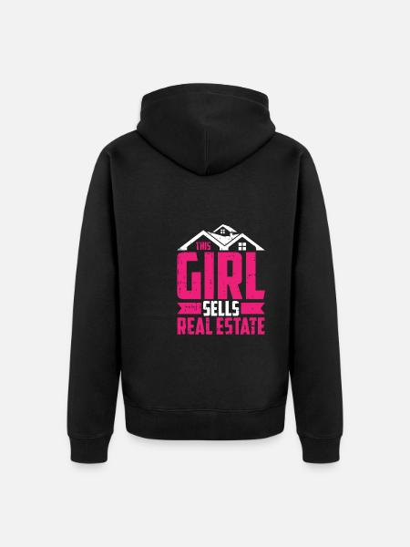 Agent immobilier Fille - Veste à capuche bio Premium Unisexe - noir