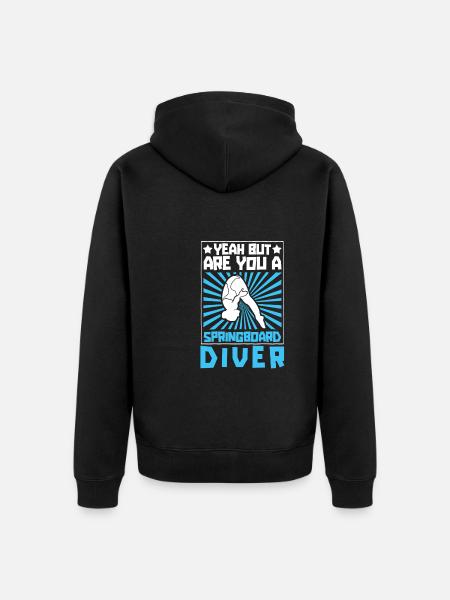 Diving Diver Funny - Unisex Premium Organic Zip Hoodie - black