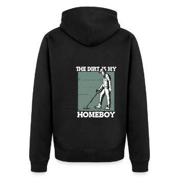 Prospectors Digging Treasure - Unisex Premium Organic Zip Hoodie - black - Back - Nico (187cm)