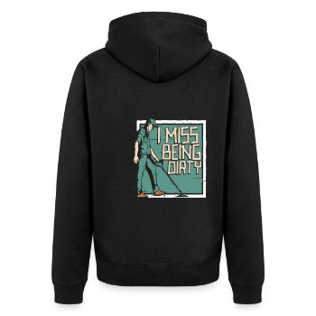 Prospectors Digging Treasure - Unisex Premium Organic Zip Hoodie - black - Back - Nico (187cm)
