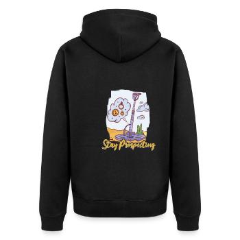 Prospectors Digging Treasure - Unisex Premium Organic Zip Hoodie - black - Back - Nico (187cm)