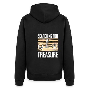 Prospectors Digging Treasure - Unisex Premium Organic Zip Hoodie - black - Back - Nico (187cm)
