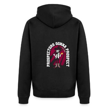 Prospectors Digging Treasure - Unisex Premium Organic Zip Hoodie - black - Back - Nico (187cm)
