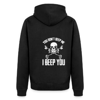 Prospectors Digging Treasure - Unisex Premium Organic Zip Hoodie - black - Back - Nico (187cm)