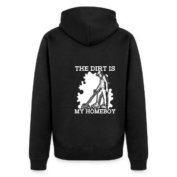 Prospectors Digging Treasure - Unisex Premium Organic Zip Hoodie - black - Back - Nico (187cm)