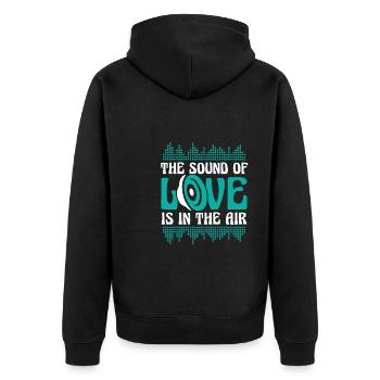 Tontechniker Toningenieur Tontechniker Ehemann - Unisex Premium Bio Zip Hoodie - Schwarz - Hinten - Nico (187cm)