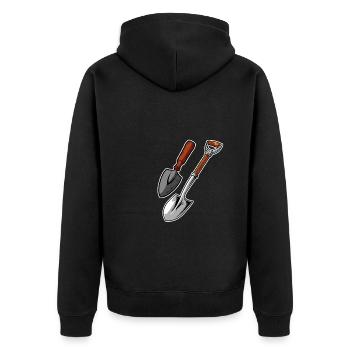 Jardin de jardinier amateur - Veste à capuche bio Premium Unisexe - noir - Dos - Nico (187cm)