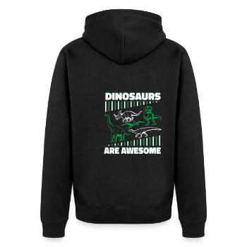 Dinosaure Dinosaure adulte - Veste à capuche bio Premium Unisexe - noir - Dos - Nico (187cm)