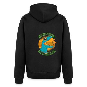 Dinosaure Dinosaure adulte - Veste à capuche bio Premium Unisexe - noir - Dos - Nico (187cm)