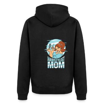 Friseur Hairstylist Friseur - Unisex Premium Bio Zip Hoodie - Schwarz - Hinten - Nico (187cm)