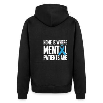 Krankenschwester - Unisex Premium Bio Zip Hoodie - Schwarz - Hinten - Nico (187cm)