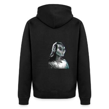 Christ Christianity Extraterrestrial Jesus - Unisex Premium Organic Zip Hoodie - black - Back - Nico (187cm)