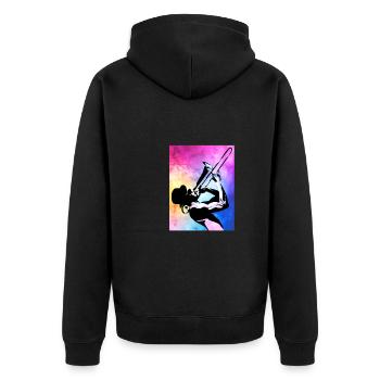 Spielmannszug Trombone Bunt - Unisex Premium Organic Zip Hoodie - black - Back - Nico (187cm)