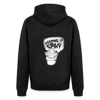 Cactus Garden Cactus - Unisex Premium Organic Zip Hoodie - black - Back - Nico (187cm)