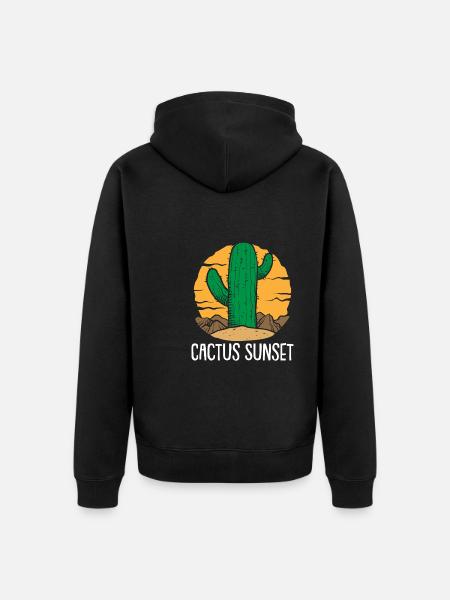 Cactus Garden Cactus - Unisex Premium Organic Zip Hoodie - black