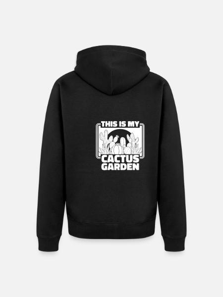 Cactus Garden Cactus - Unisex Premium Organic Zip Hoodie - black