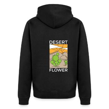 Cactus Garden Cactus - Unisex Premium Organic Zip Hoodie - black - Back - Nico (187cm)