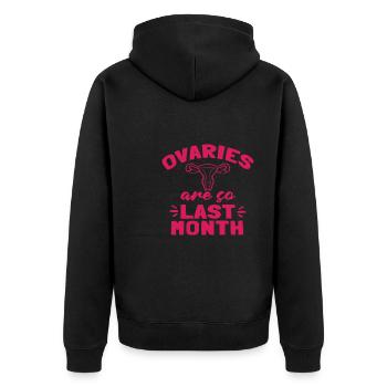 Hysterektomie Hysterektomie - Unisex Premium Bio Zip Hoodie - Schwarz - Hinten - Nico (187cm)