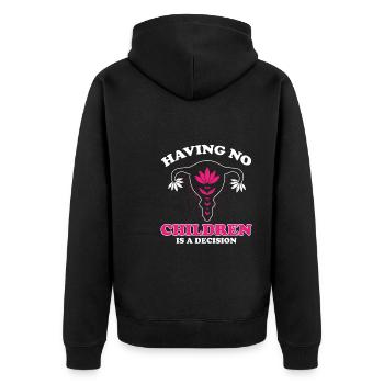 Hysterektomie Hysterektomie - Unisex Premium Bio Zip Hoodie - Schwarz - Hinten - Nico (187cm)