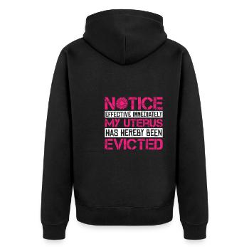 Hysterektomie Hysterektomie - Unisex Premium Bio Zip Hoodie - Schwarz - Hinten - Nico (187cm)