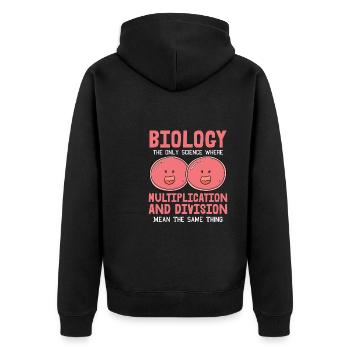 Biology Biologist Funny Biology Major - Unisex Premium Organic Zip Hoodie - black - Back - Nico (187cm)