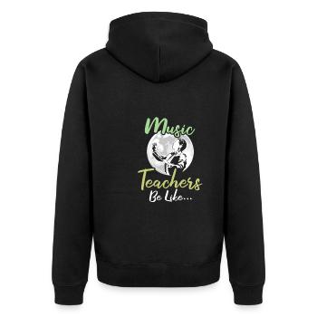 Musiklehrer Musik Lehrer Lustig - Unisex Premium Bio Zip Hoodie - Schwarz - Hinten - Nico (187cm)