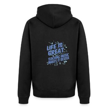 Professeur de musique Professeur de musique Professeur de musique - Veste à capuche bio Premium Unisexe - noir - Dos - Nico (187cm)