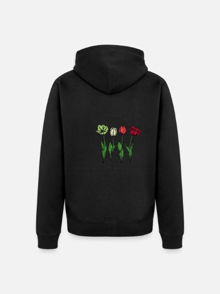 Tulips Tulips - Unisex Premium Organic Zip Hoodie - black