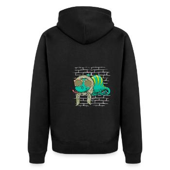 Chameleon Chameleon Sunglasses with scarf - Unisex Premium Organic Zip Hoodie - black - Back - Nico (187cm)