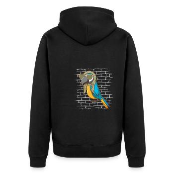 Parrot Sunglasses Scarf - Unisex Premium Organic Zip Hoodie - black - Back - Nico (187cm)