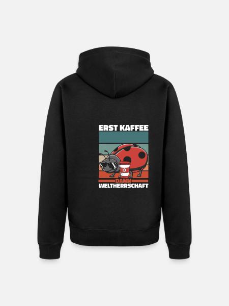 Marienkäfer Kaffee Sonnenbrille - Unisex Premium Bio Zip Hoodie - Schwarz