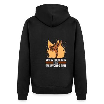 Taekwondo drôle - Veste à capuche bio Premium Unisexe - noir - Dos - Nico (187cm)