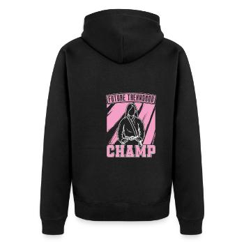 Taekwondo - Unisex Premium Organic Zip Hoodie - black - Back - Nico (187cm)
