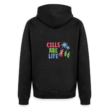 Biologie Biologe Zellen Molekularbiologe - Unisex Premium Bio Zip Hoodie - Schwarz - Hinten - Nico (187cm)