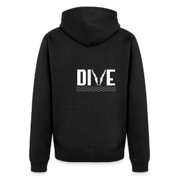 Diving Diving - Unisex Premium Organic Zip Hoodie - black - Back - Nico (187cm)