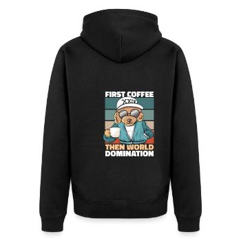 Lunettes de soleil Poodle Coffee - Veste à capuche bio Premium Unisexe - noir - Dos - Nico (187cm)