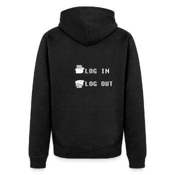 Entwickler Coder Programmierer Einloggen Coding - Unisex Premium Bio Zip Hoodie - Schwarz - Hinten - Nico (187cm)