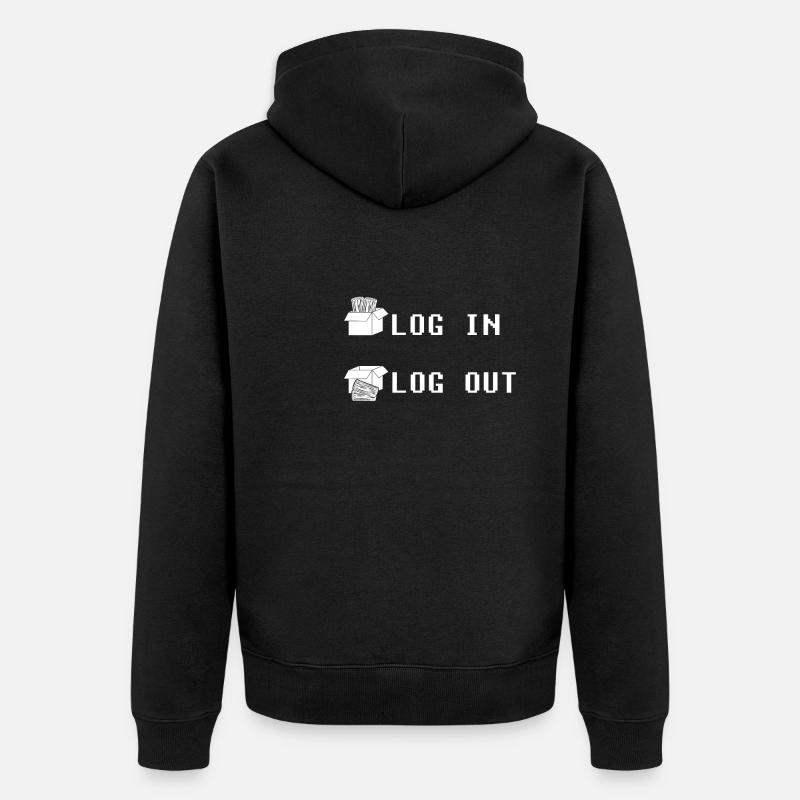 Entwickler Coder Programmierer Einloggen Coding - Unisex Premium Bio Zip Hoodie - Schwarz
