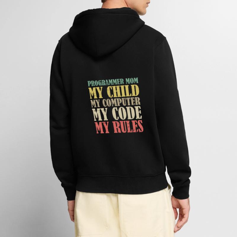 Entwickler Coder Programmierer Mama Unisex Premium Bio Zip Hoodie
