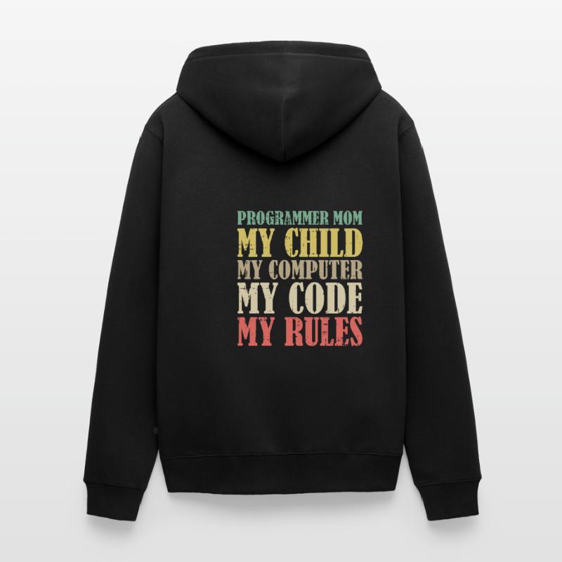 Entwickler Coder Programmierer Mama Unisex Premium Bio Zip Hoodie