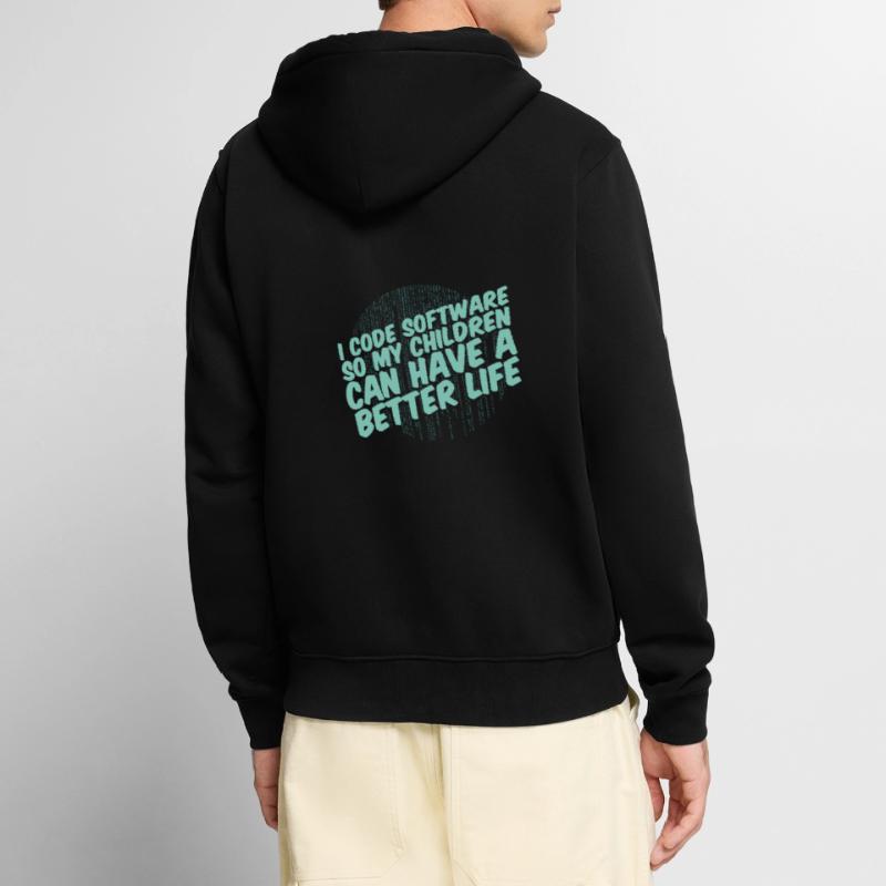 Développeur Coder Programmeur Parent Veste à capuche bio Premium Unisexe