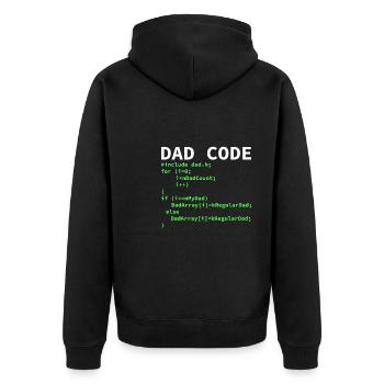 Développeur Coder Programmeur Papa - Veste à capuche bio Premium Unisexe - noir - Dos - Nico (187cm)