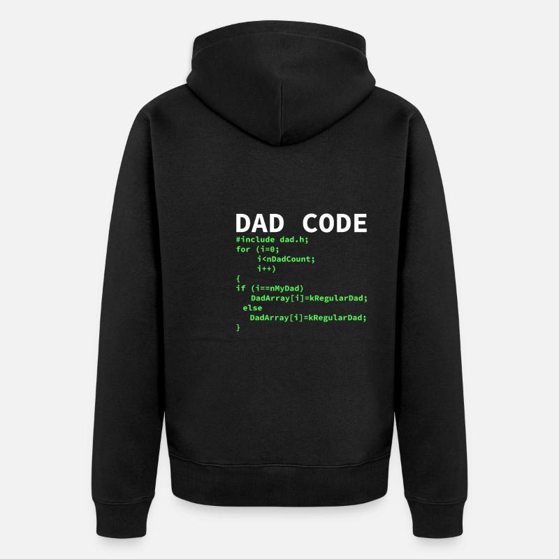 Développeur Coder Programmeur Papa - Veste à capuche bio Premium Unisexe - noir