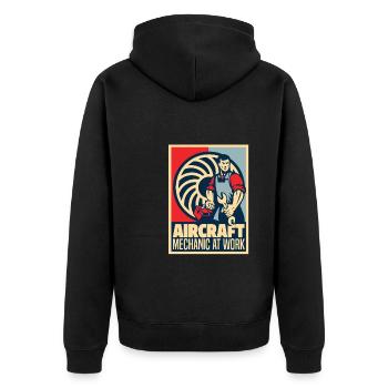 Mécanicien d’aéronefs - Veste à capuche bio Premium Unisexe - noir - Dos - Nico (187cm)