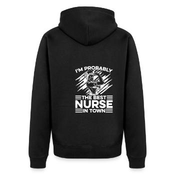 Infirmière Lustig - Veste à capuche bio Premium Unisexe - noir - Dos - Nico (187cm)