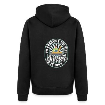 Carpenter Carpenter Funny - Unisex Premium Organic Zip Hoodie - black - Back - Nico (187cm)
