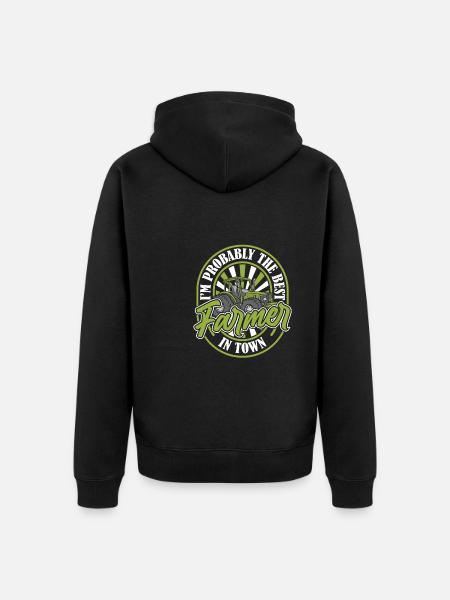 Farmer Farmer - Unisex Premium Organic Zip Hoodie - black