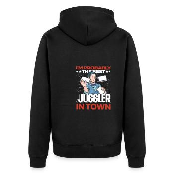 Juggling Juggler Funny - Unisex Premium Organic Zip Hoodie - black - Back - Nico (187cm)