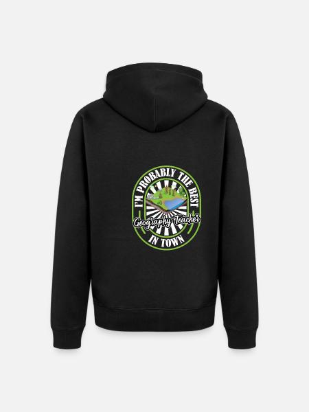 Geography Geographer Lustig - Unisex Premium Organic Zip Hoodie - black