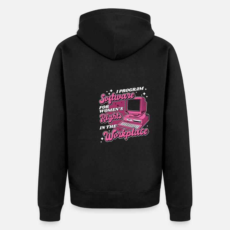 Entwickler Coder Programmierer Arbeitsplatz - Unisex Premium Bio Zip Hoodie - Schwarz